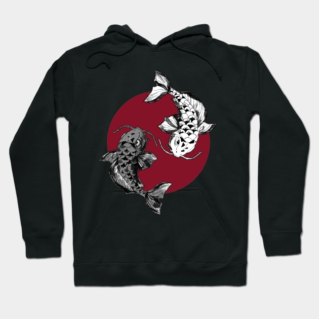 Japanese Koi Fish Circle Koi Fish Hoodie TeePublic